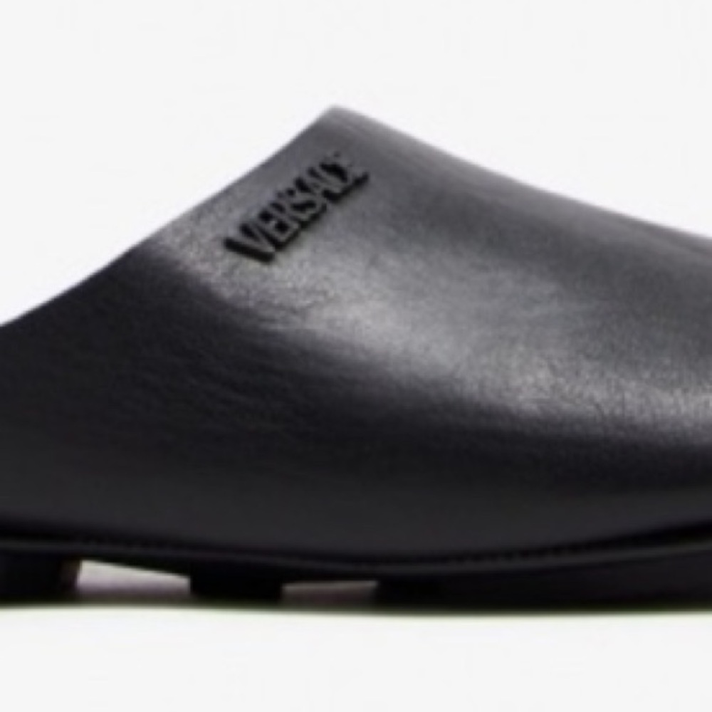 Versace Villa Black Slip-On Slippers/Slides